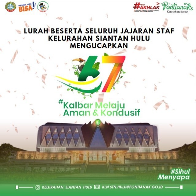 Selamat Ulang Tahun ke-67 Pemerintah Provinsi Kalimantan Barat