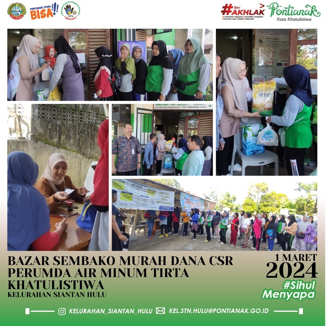 Bazar Sembako Murah Dana CSR Perumda Air Minum Tirta Khatulistiwa